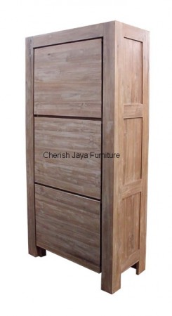 Code: SJCAB 003 Name: Modern Plan Cabinet 3 Doors Size: W=94 x D=45 x H=200 cm Wood: Solid Teakwood